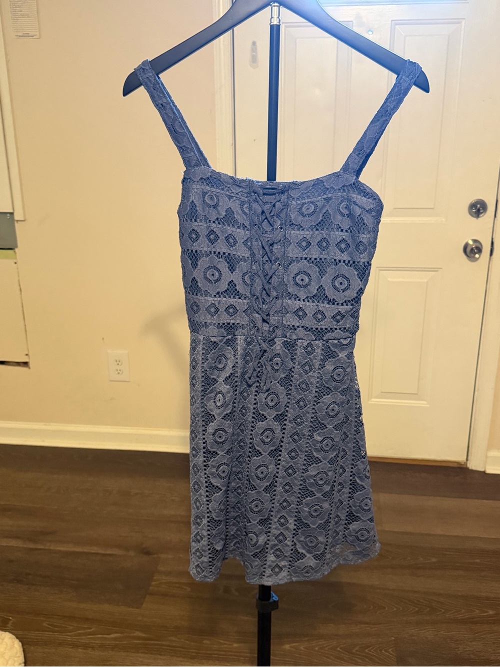 Aéropostale Dusty Blue Lace Corset Mini Dress Size M 💙